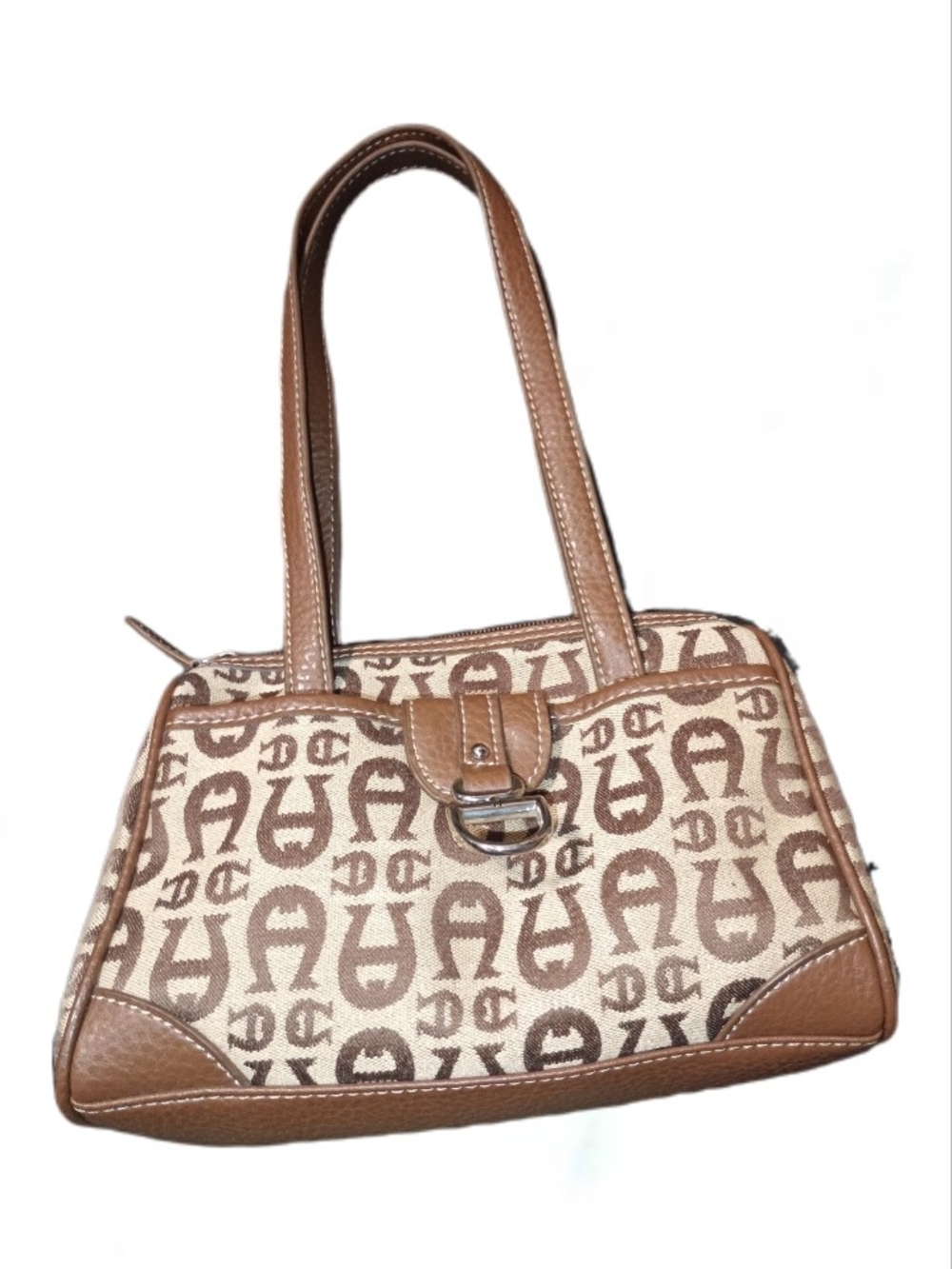 Etienne Aigner Brown Monogram Shoulder Bag